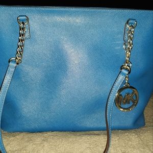MK Denim Blue Leather Purse
